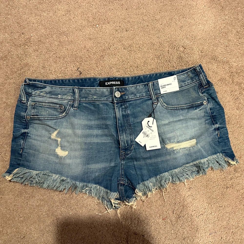 NWT Express Distressed Denim Shorts